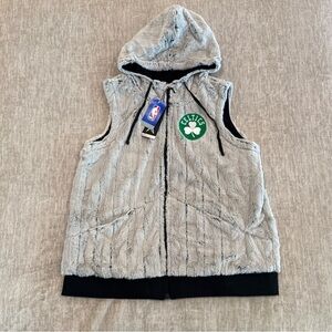 Women’s 2XL Antigua Rant Vest Boston Celtics Full Zip Hoodie Sleeveless NEW